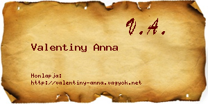 Valentiny Anna névjegykártya