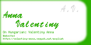 anna valentiny business card